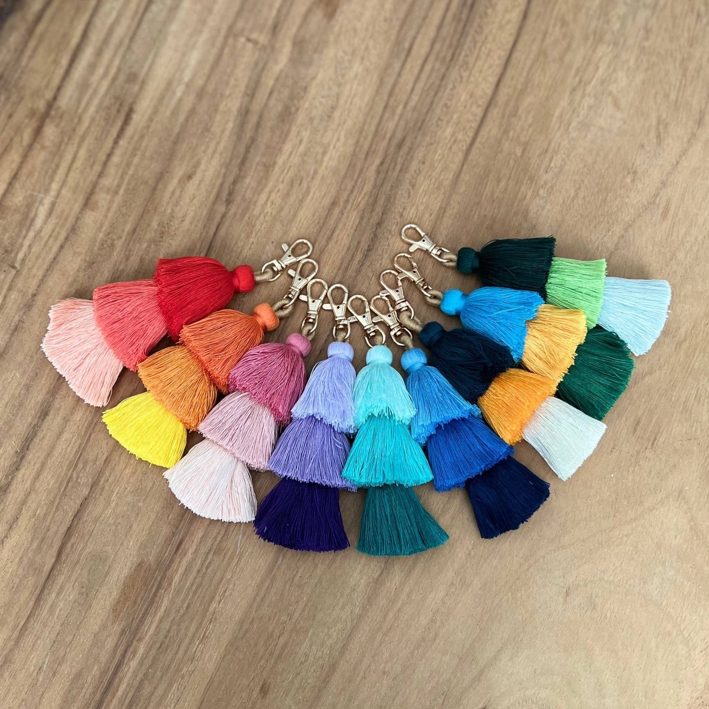 Ombre Tassel Keychain with Clasp 3 Tiered Large - Nifty Decor & More