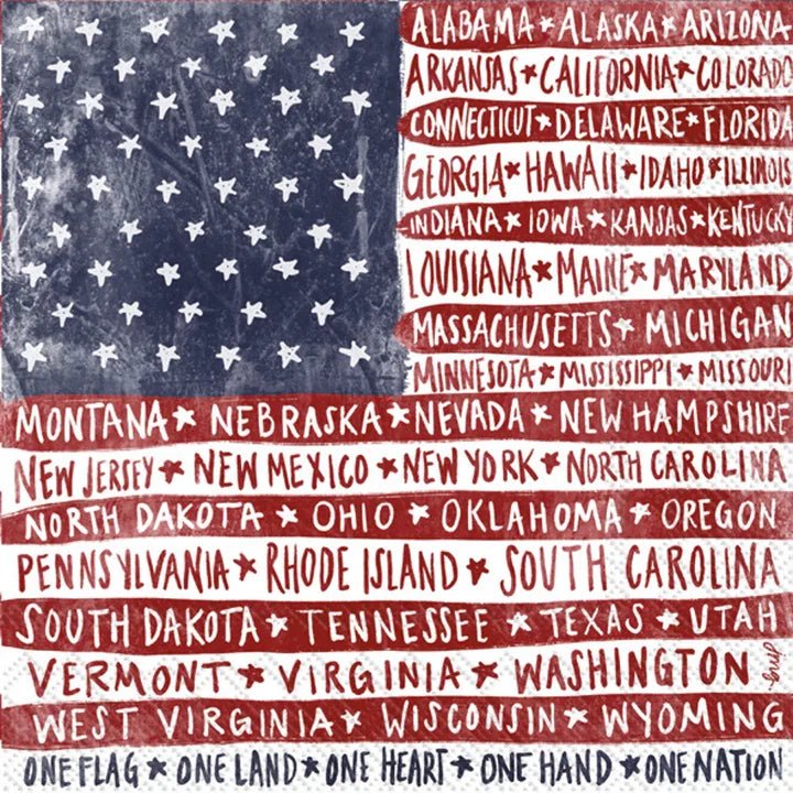 One Flag One Nation Cocktail Napkins - Nifty Decor & More