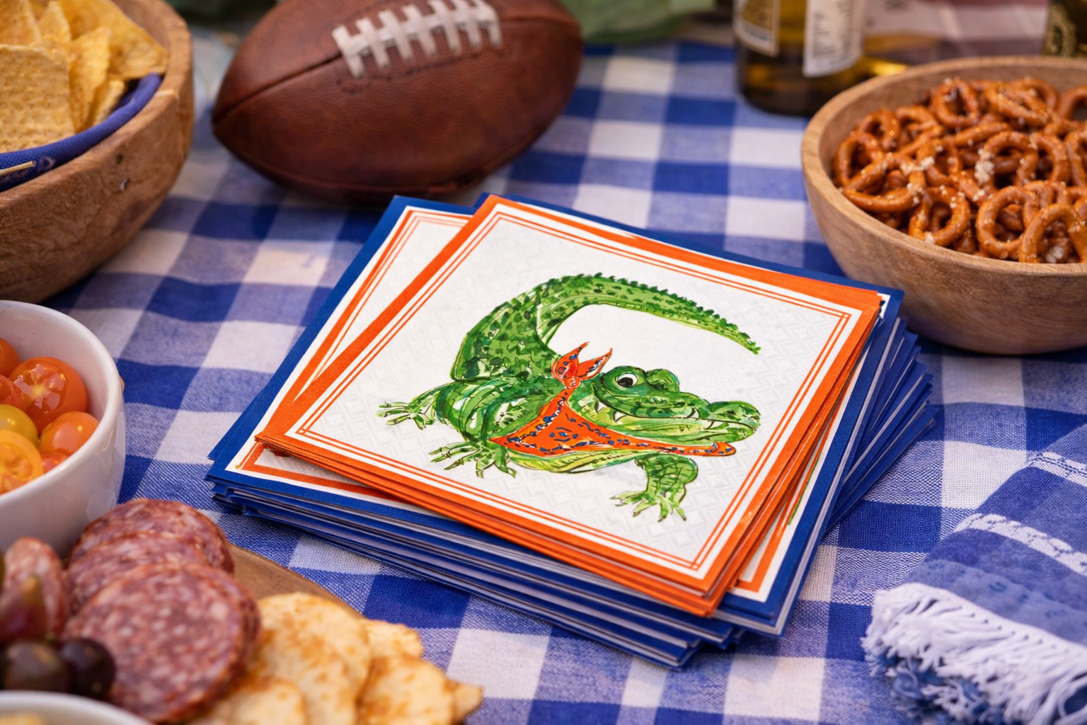 Orange Alligator Hometown Pride Cocktail Napkins (20 Ct) - Nifty Decor & More