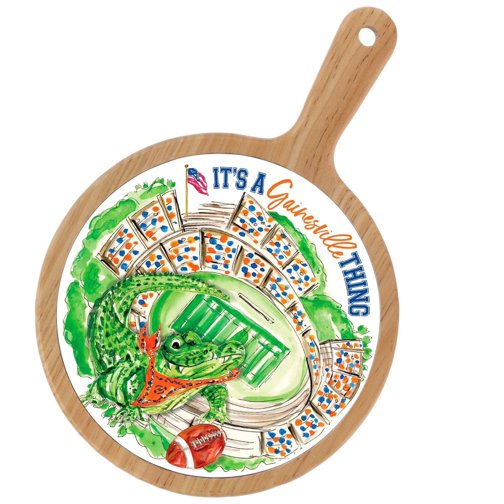 Orange Alligator Stadium Collegiate Cheese Board - Nifty Decor & More