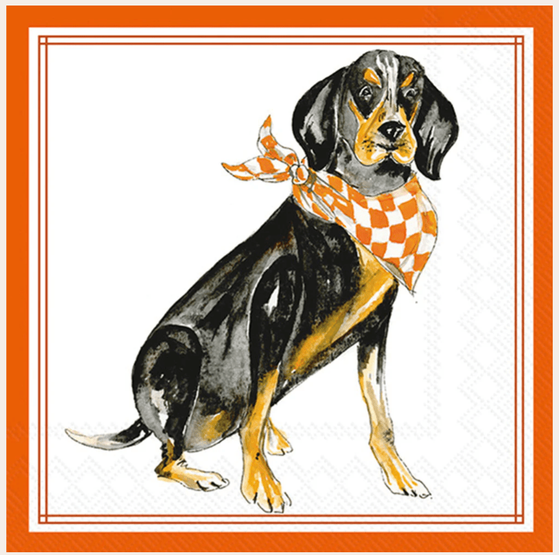 Orange Coonhound Hometown Pride Cocktail Napkin (20ct) - Nifty Decor & More