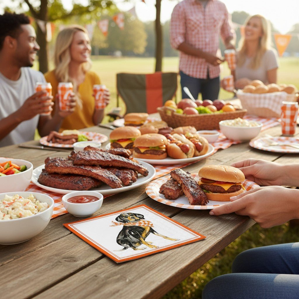 Orange Coonhound Hometown Pride Cocktail Napkin (20ct) - Nifty Decor & More