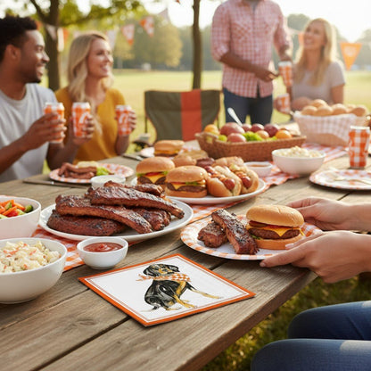Orange Coonhound Hometown Pride Cocktail Napkin (20ct) - Nifty Decor & More