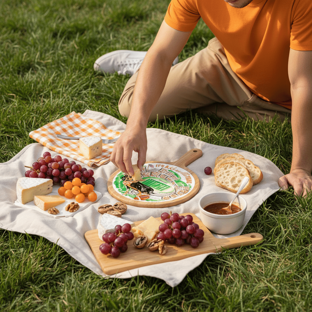Orange Coonhound Stadium Collegiate Cheese Board - Nifty Decor & More