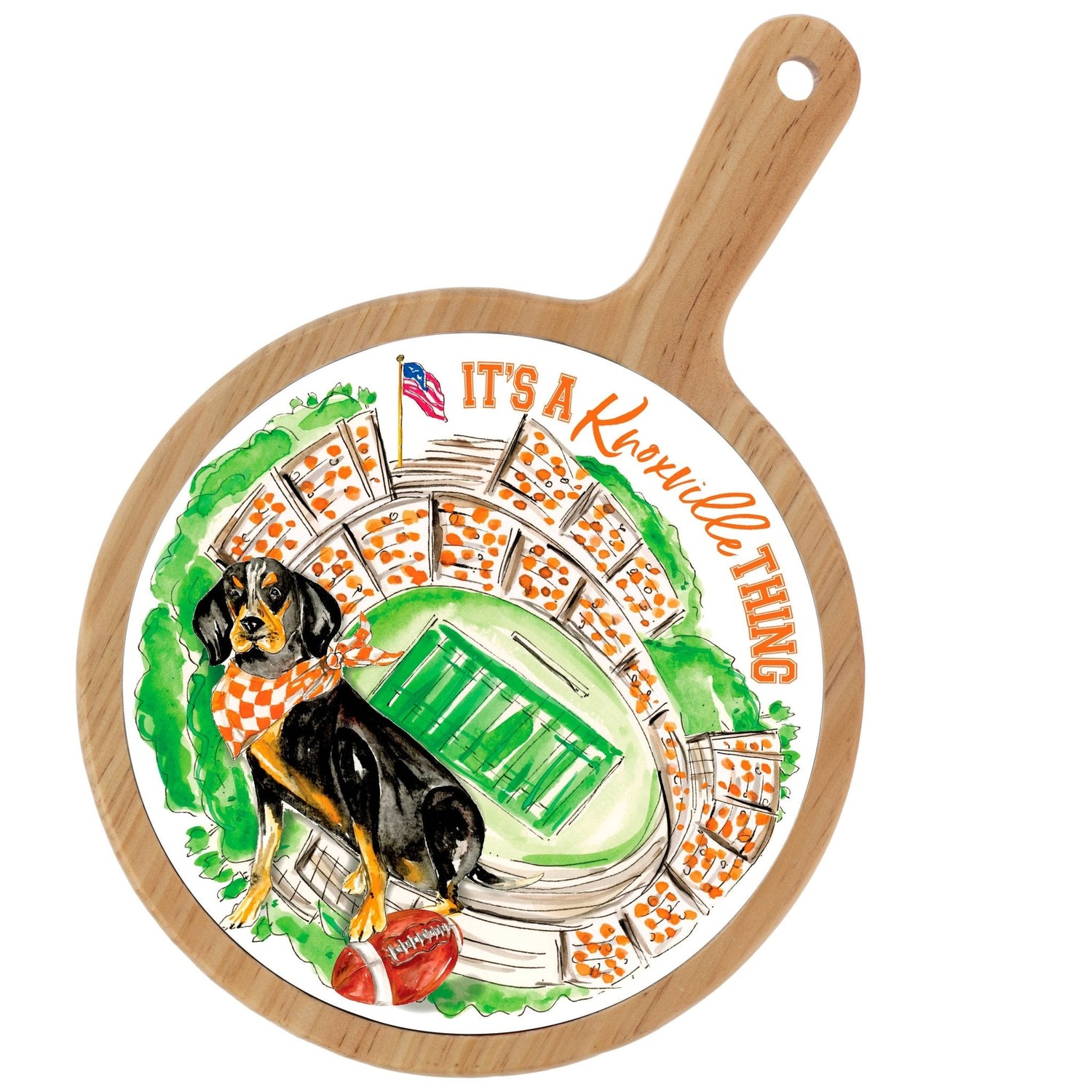 Orange Coonhound Stadium Collegiate Cheese Board - Nifty Decor & More