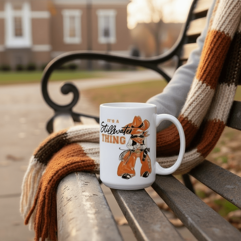 Orange Cowboy Collegiate Ceramic Mug 14 Oz. - Nifty Decor & More