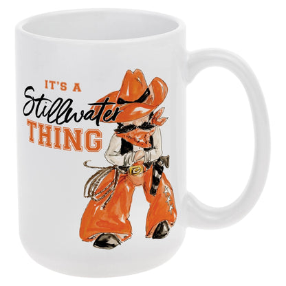 Orange Cowboy Collegiate Ceramic Mug 14 Oz. - Nifty Decor & More