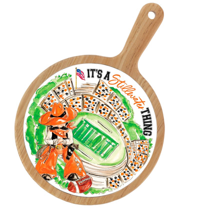 Orange Cowboy Stadium Collegiate Cheese Board - Nifty Decor & More