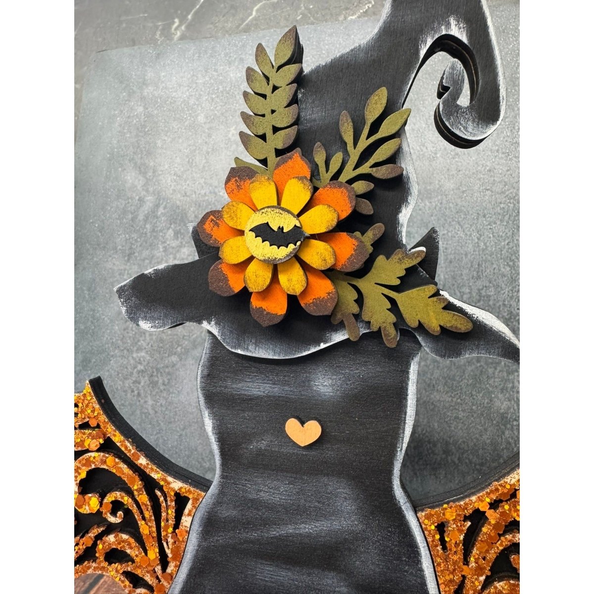 Orange Glitter Bat Cat - Nifty Decor & More
