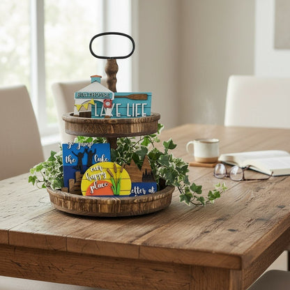 Our Happy Place Tiered Tray Decor - Nifty Decor & More