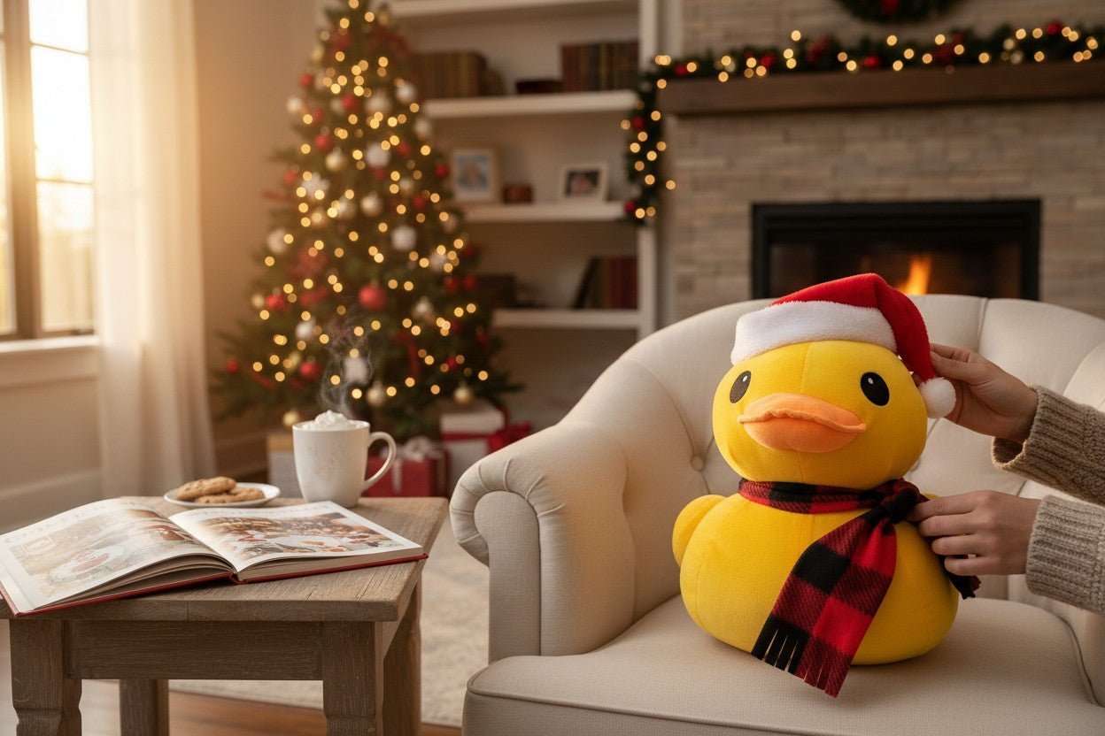 Oversized Santa Duck Plush - Nifty Decor & More
