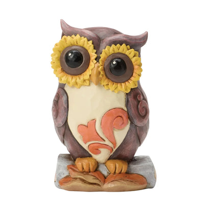 Owl on Log Mini Figurine - Nifty Decor & More