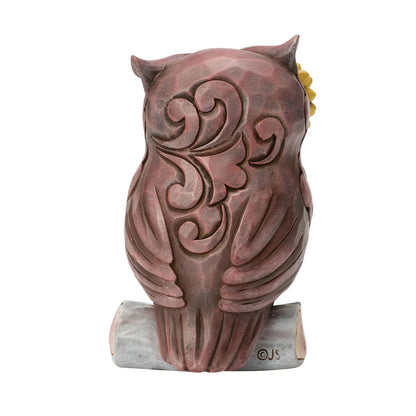 Owl on Log Mini Figurine - Nifty Decor & More