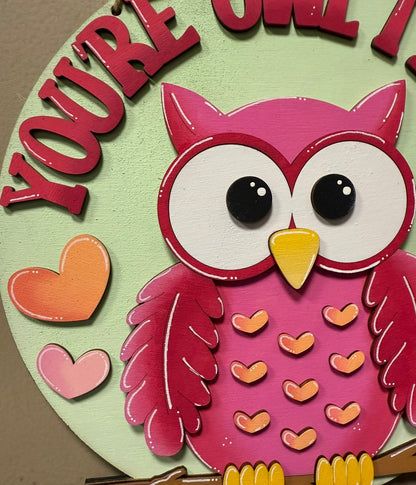 Owl Valentine Hanger Valentine Wall hanger