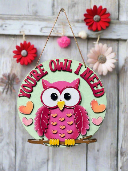 Owl Valentine Hanger Valentine Wall hanger