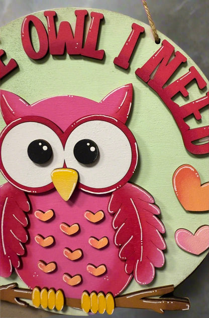 Owl Valentine Hanger Valentine Wall hanger
