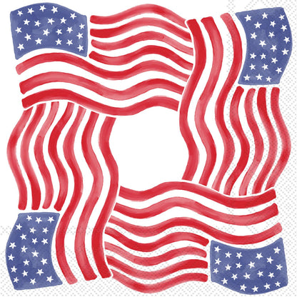 Paper Cocktail Napkins 20 Ct Stars & Stripes Square - Nifty Decor & More