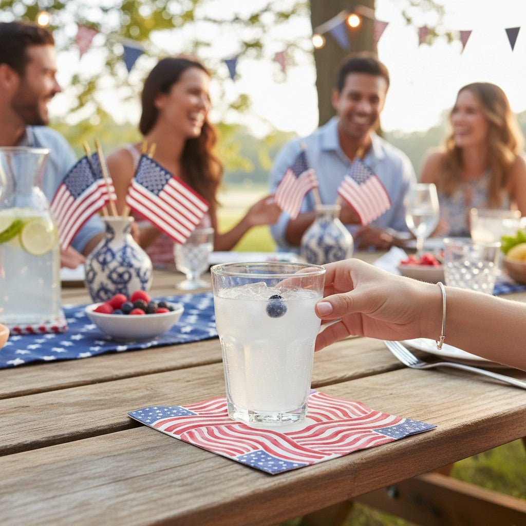 Paper Cocktail Napkins 20 Ct Stars & Stripes Square - Nifty Decor & More
