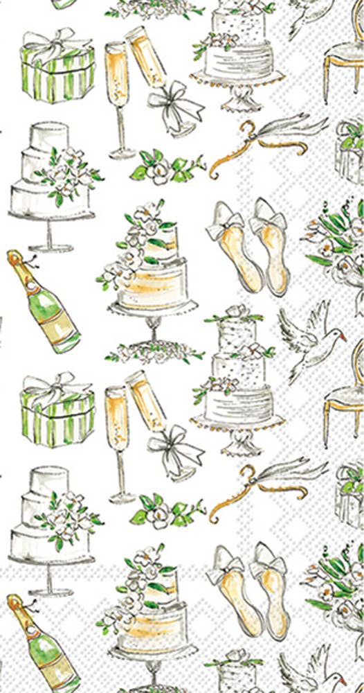Paper Guest Towel Pack of 16 Wedding Cakes - Nifty Decor & More
