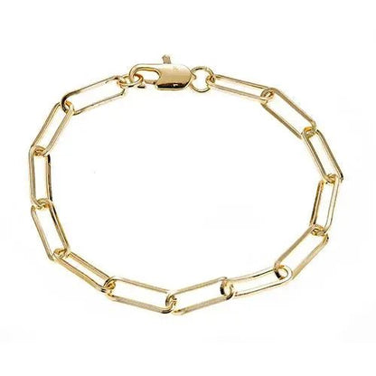 Paperclip Chain Bracelet - 14K Yellow Gold - Plated - Nifty Decor & More