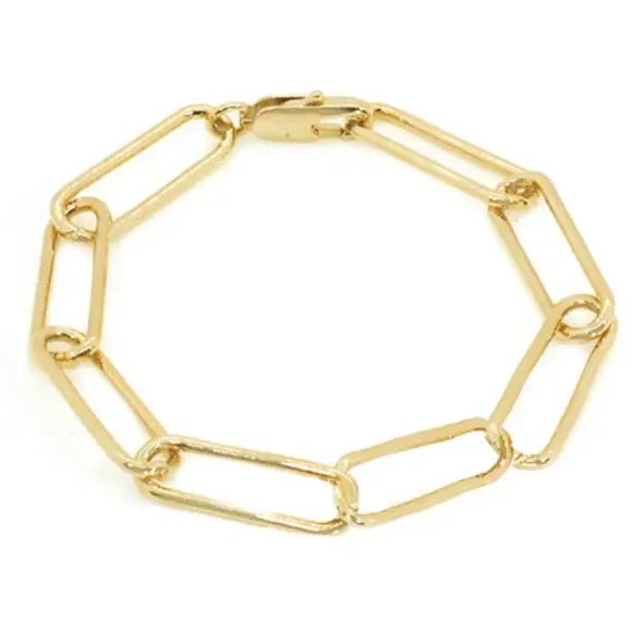 Paperclip Chain Bracelet - 14K Yellow Gold - Plated - Nifty Decor & More
