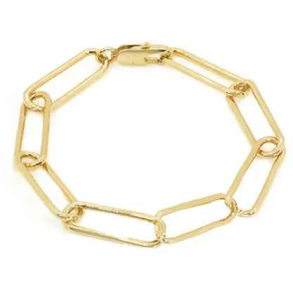 Paperclip Chain Bracelet - 14K Yellow Gold - Plated - Nifty Decor & More