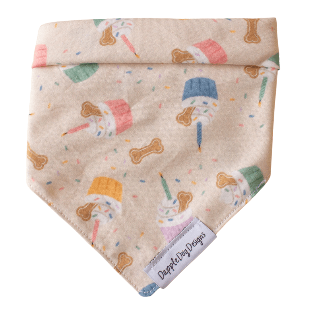Party Pupcakes Bandana - Birthday Over The Collar Dog Bandana - Nifty Decor & More