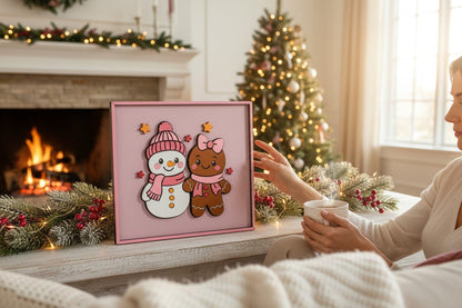 Pastel Christmas Wall Hangers & Shelf Sitters – Snowman & Gingerbread, Ho Ho Ho, Sleigh All Day, Holly Jolly Lights | Cute Girly Holiday Décor - Nifty Decor & More