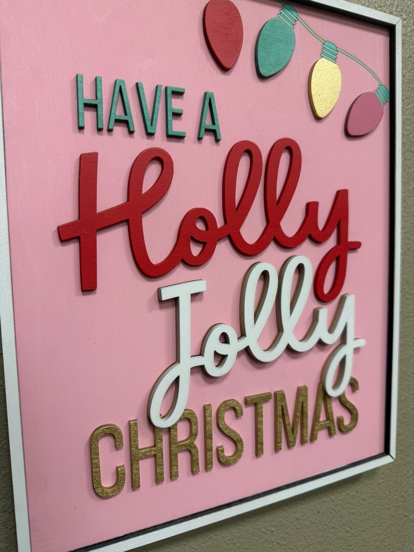 Pastel Christmas Wall Hangers & Shelf Sitters – Snowman & Gingerbread, Ho Ho Ho, Sleigh All Day, Holly Jolly Lights | Cute Girly Holiday Décor - Nifty Decor & More
