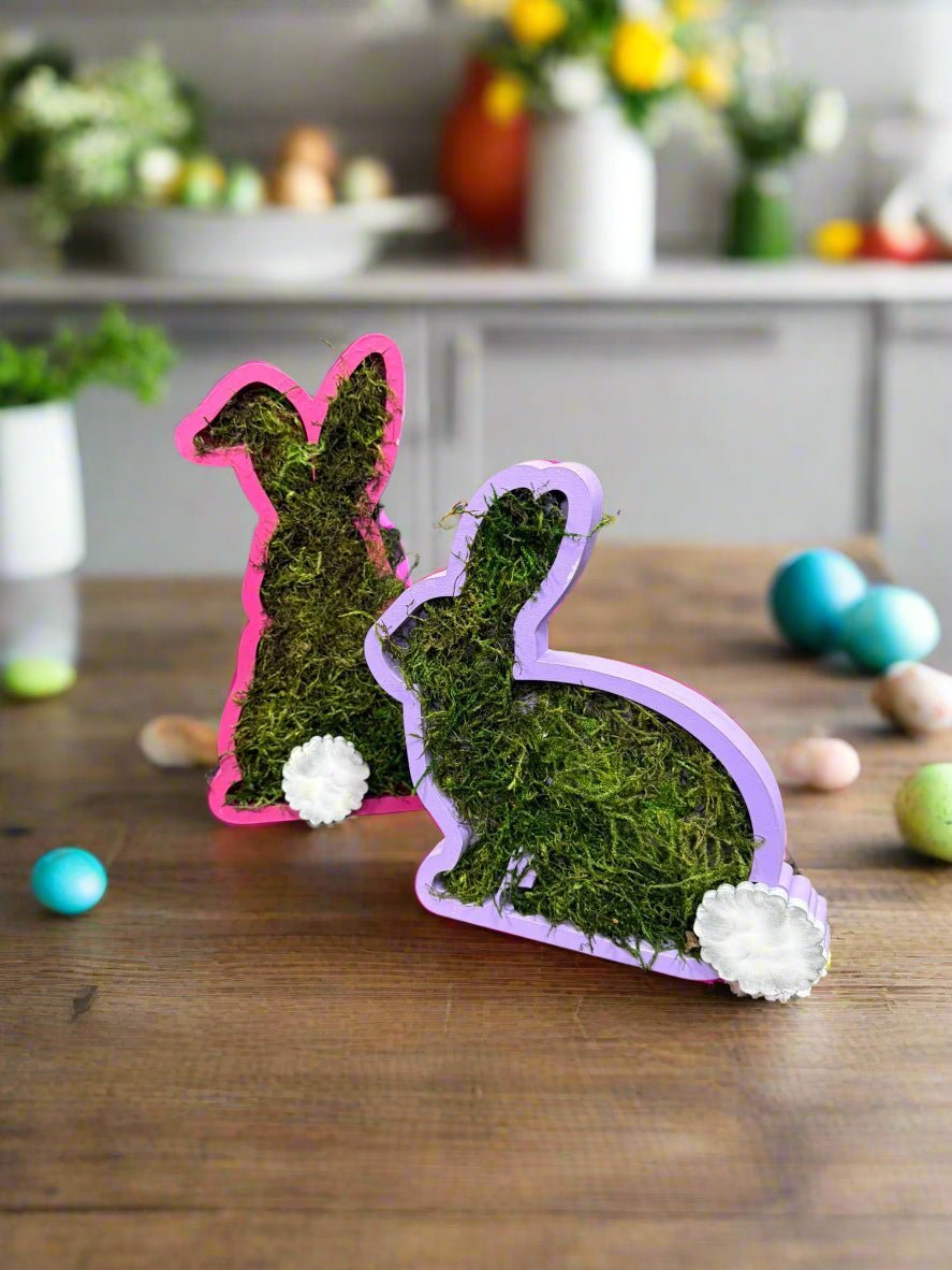 Pastel Moss Bunny Friends - Cute Spring Easter Decor for Home & Holiday Celebrations - Nifty Decor & More