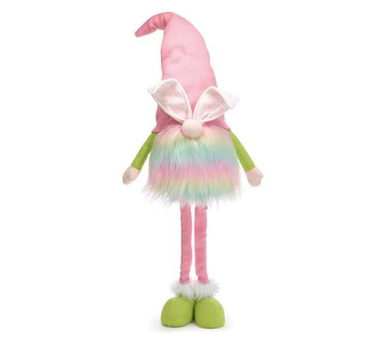 Pastel Rainbow Easter Bunny Gnome Extending Legs | Spring Home Decor | Cute Easter Decoration for Your Garden & Indoors