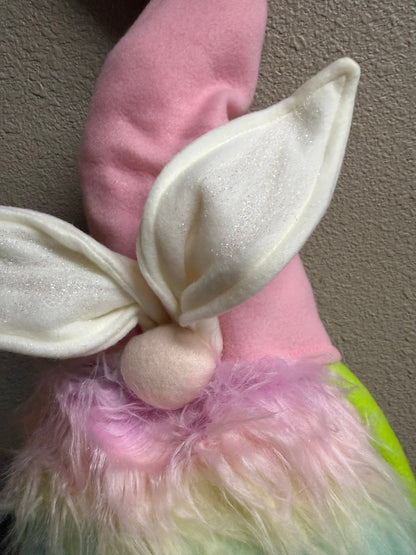 Pastel Rainbow Easter Bunny Gnome Extending Legs | Spring Home Decor | Cute Easter Decoration for Your Garden & Indoors