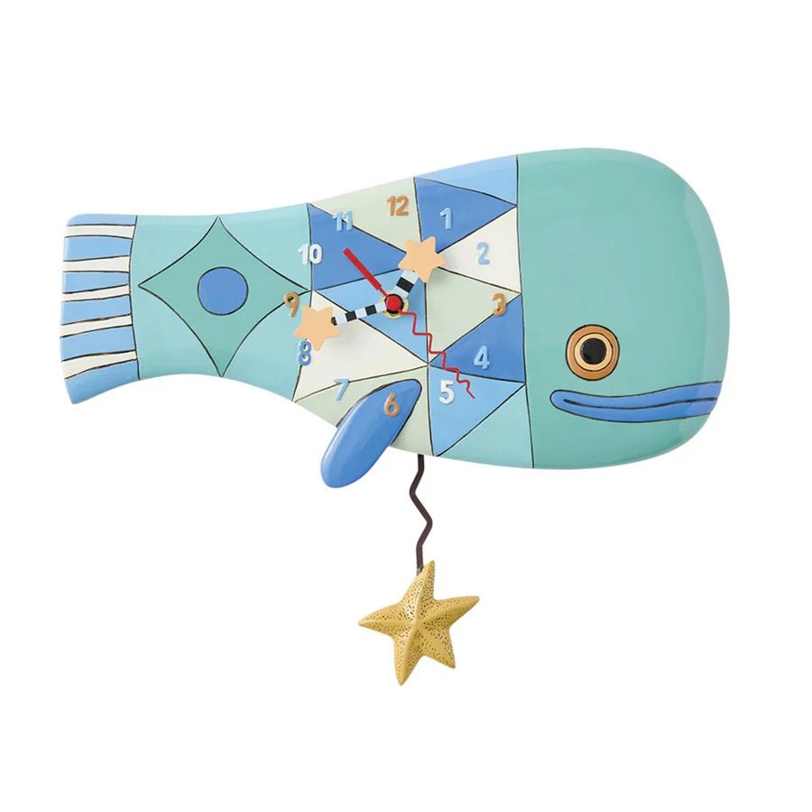Patch Whale Wall Clock - Nifty Decor & More