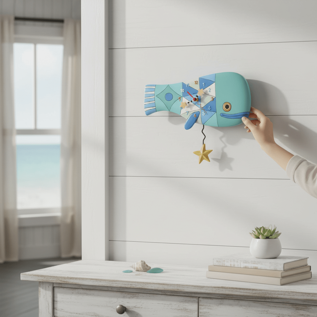 Patch Whale Wall Clock - Nifty Decor & More
