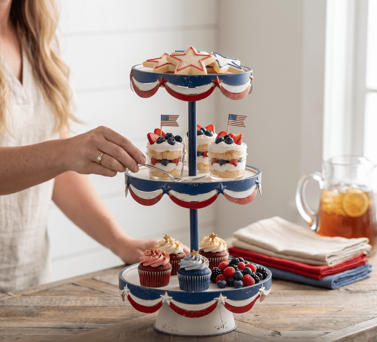 Patriotic 3 Tier Tray - Nifty Decor & More