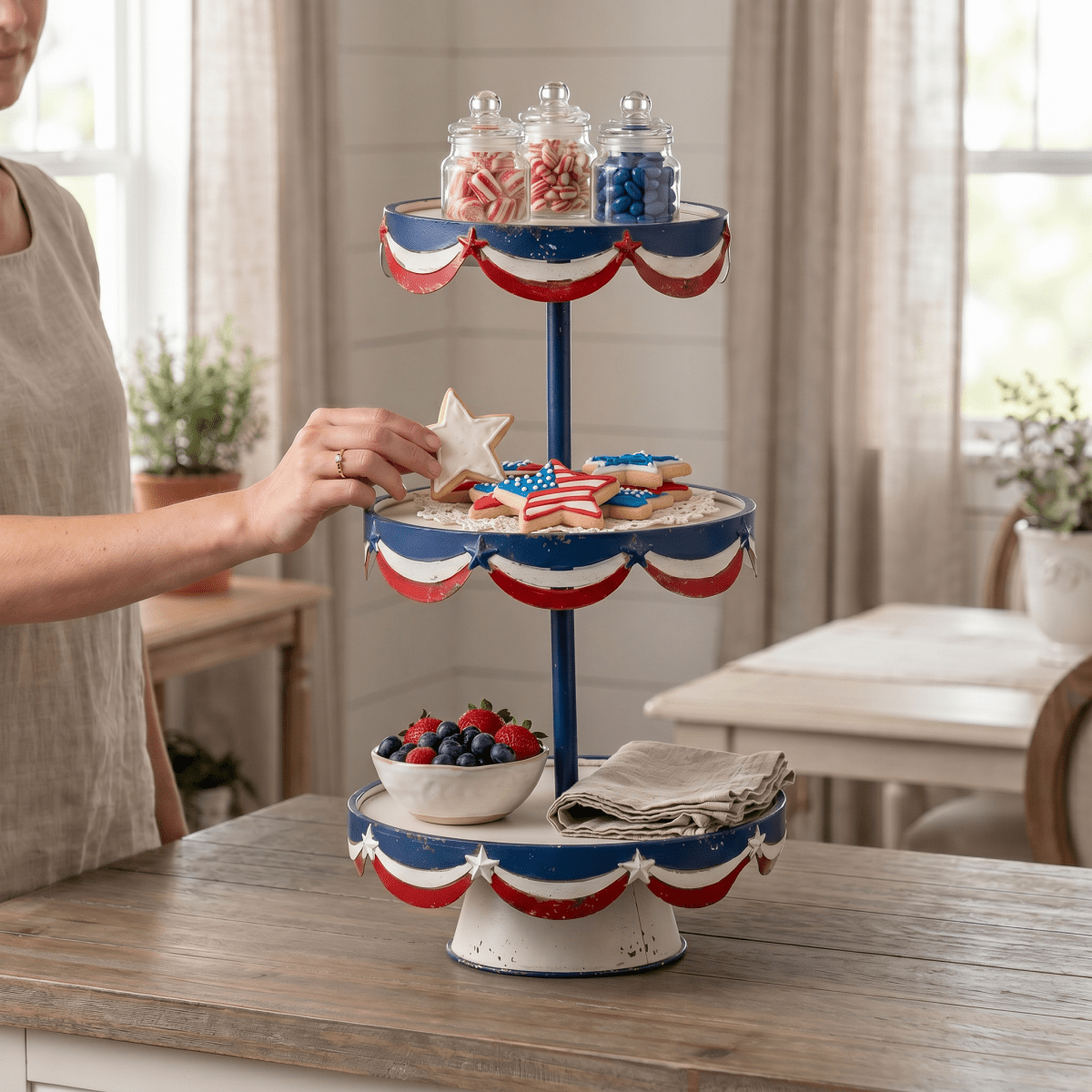 Patriotic 3 Tier Tray - Nifty Decor & More