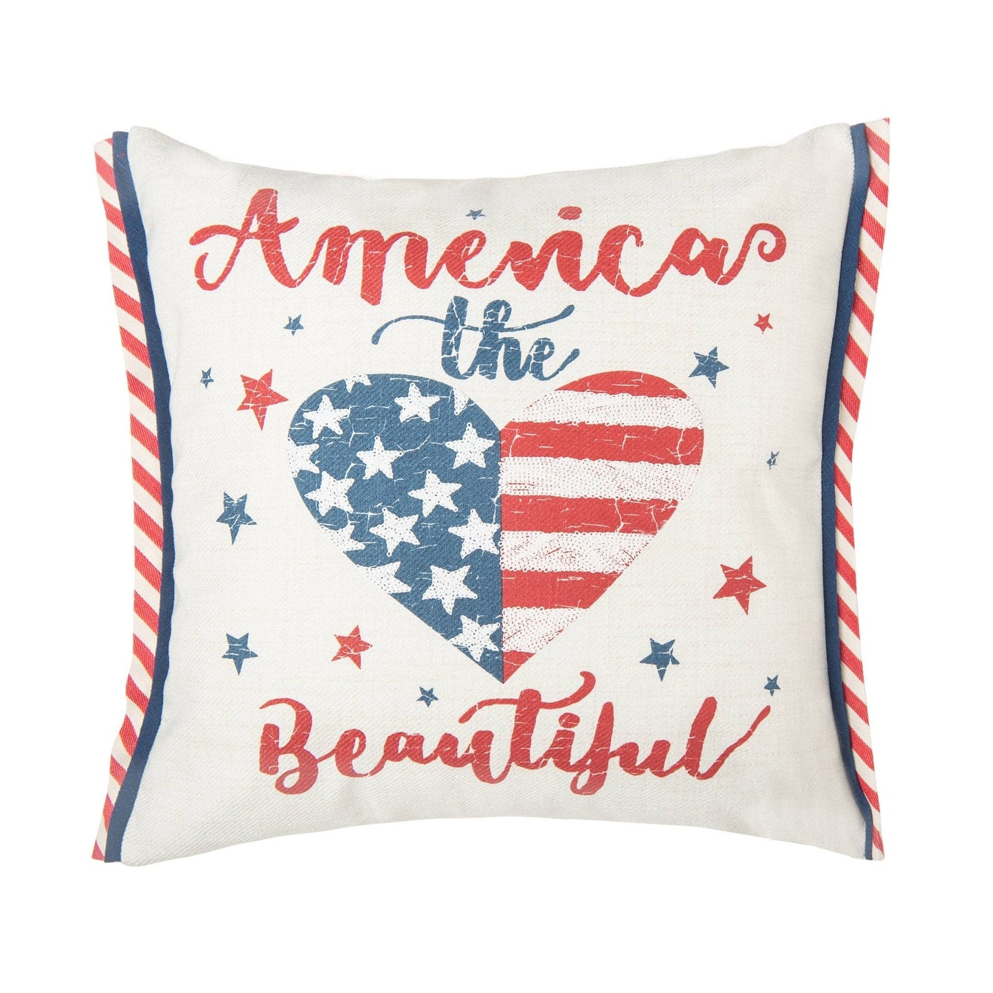 Patriotic America The Beautiful 4th of July Throw Pillow, Bold Red White Blue Statement, Ideal for 4th of July Party & Seasonal Gif - Nifty Decor & More