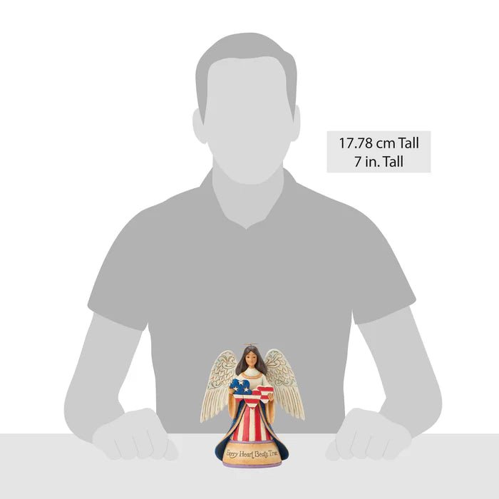 Patriotic Angel with Heart Fig - Nifty Decor & More