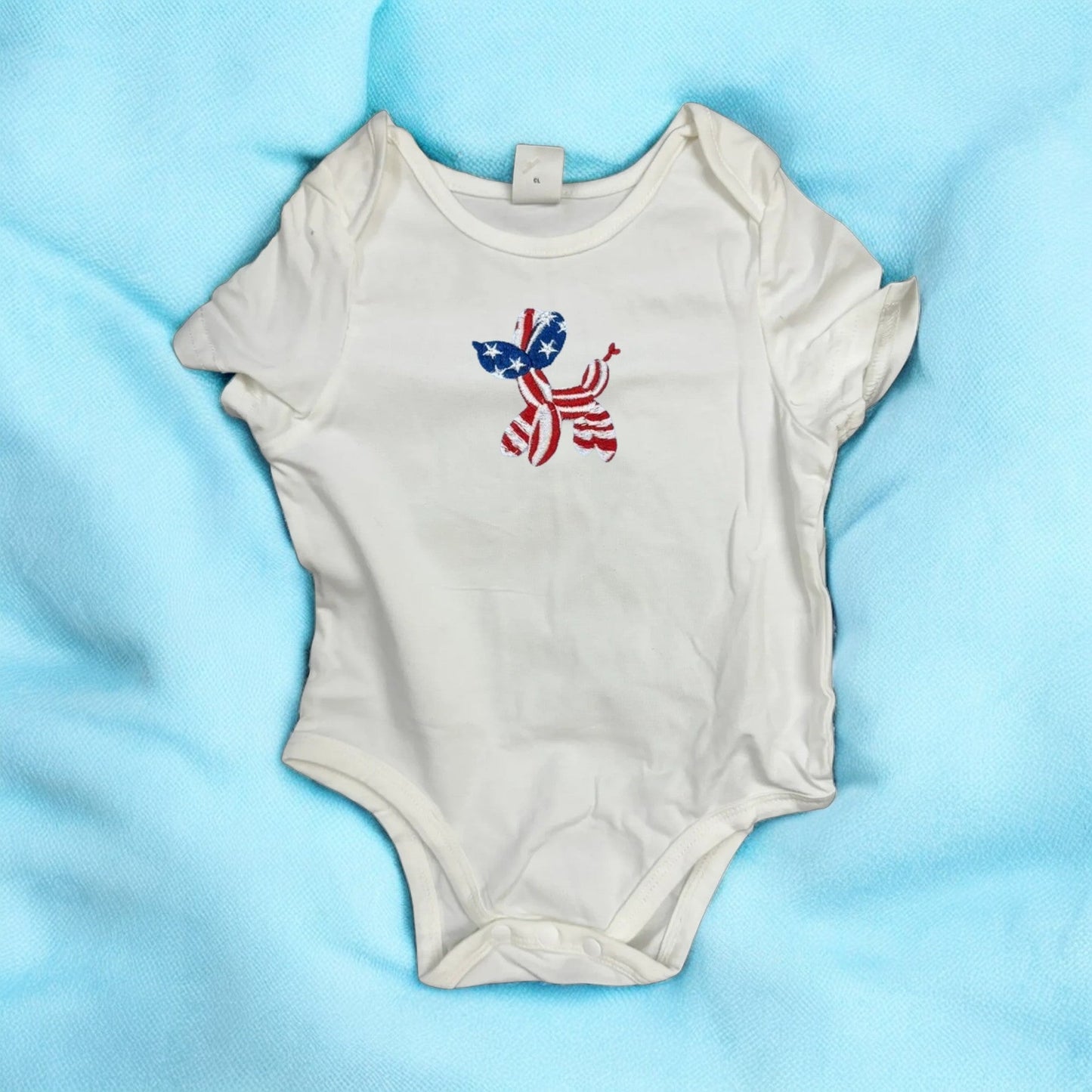 Patriotic Baby Onesie, Embroidered 4th of July Outfit, Celebrate Freedom in Style, Adorable Gift Idea - Nifty Decor & More