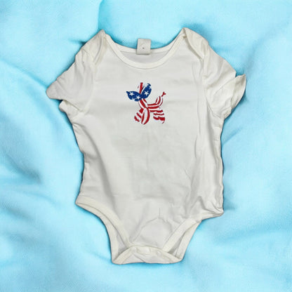 Patriotic Baby Onesie, Embroidered 4th of July Outfit, Celebrate Freedom in Style, Adorable Gift Idea - Nifty Decor & More