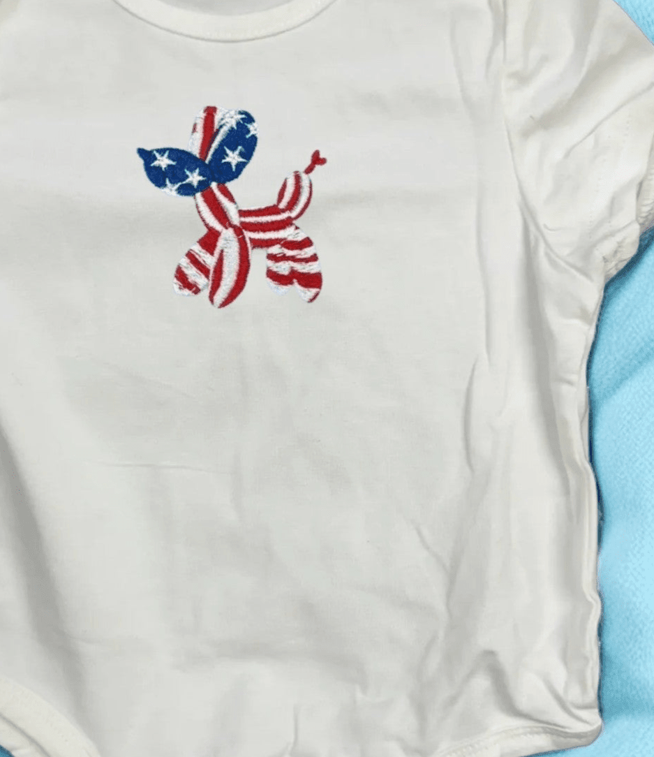 Patriotic Baby Onesie, Embroidered 4th of July Outfit, Celebrate Freedom in Style, Adorable Gift Idea - Nifty Decor & More