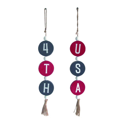 Patriotic Bead Decor Set, Red White Blue Rustic Style for Cozy Home & Star - Spangled Gift Ideas - Nifty Decor & More