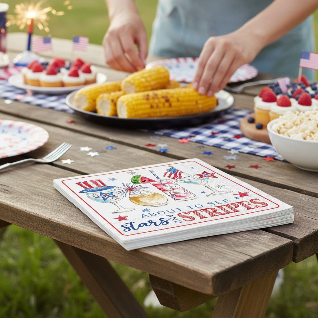 Patriotic Cocktail Paper Cocktail Napkins 20 Ct - Nifty Decor & More