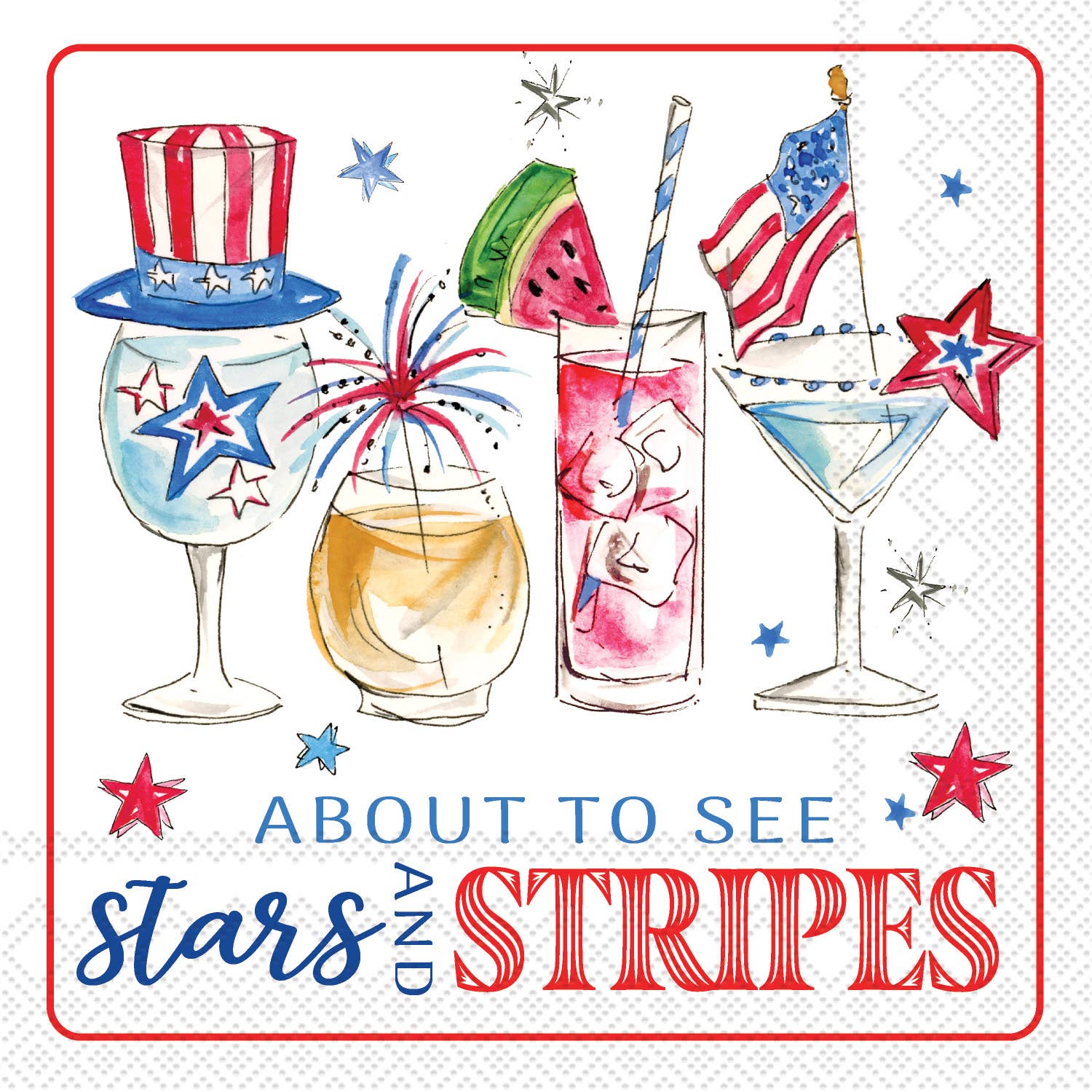 Patriotic Cocktail Paper Cocktail Napkins 20 Ct - Nifty Decor & More