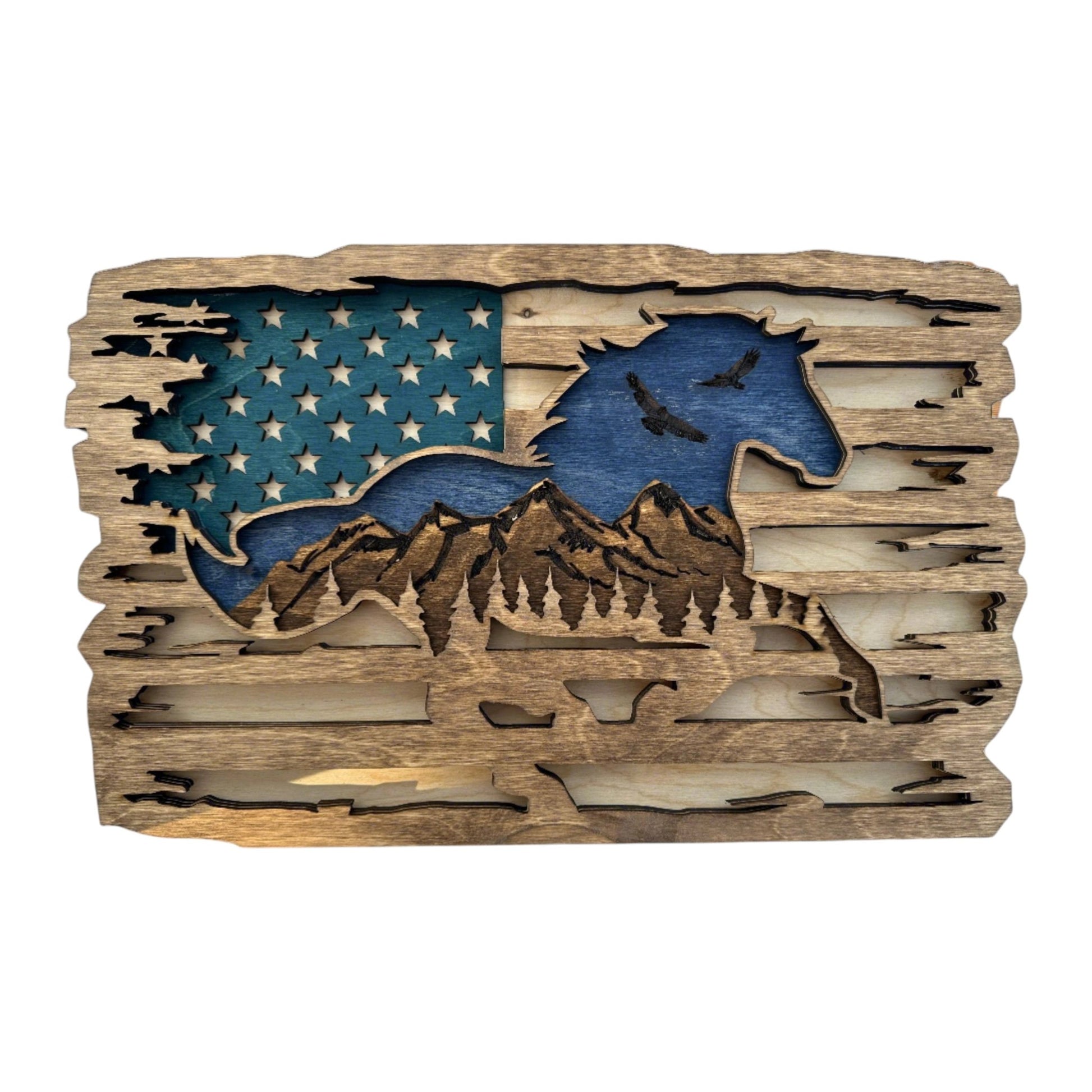 Patriotic Galloping Horse Wall Art - Nifty Decor & More