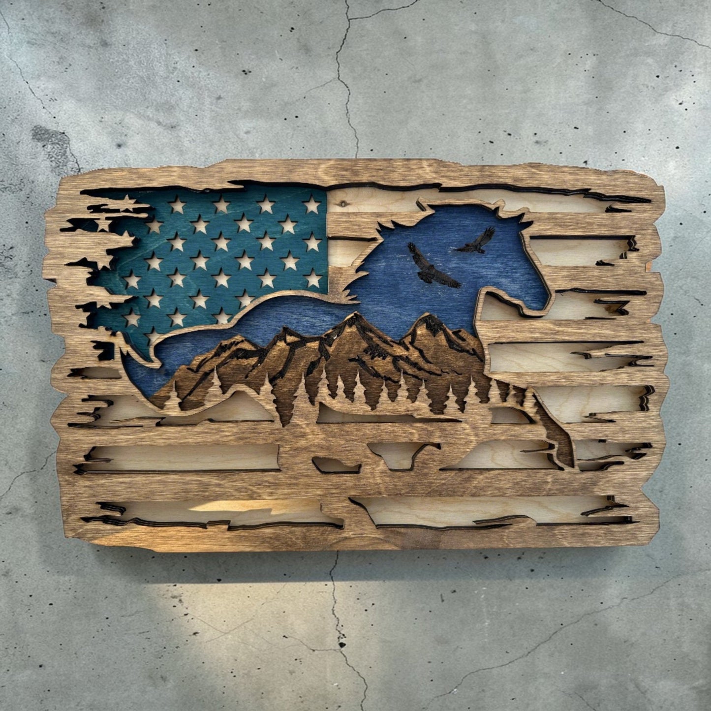 Patriotic Galloping Horse Wall Art - Nifty Decor & More