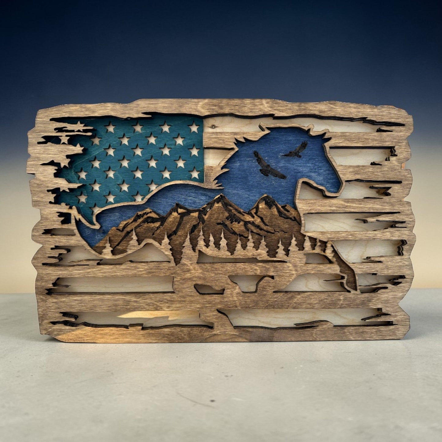 Patriotic Galloping Horse Wall Art - Nifty Decor & More