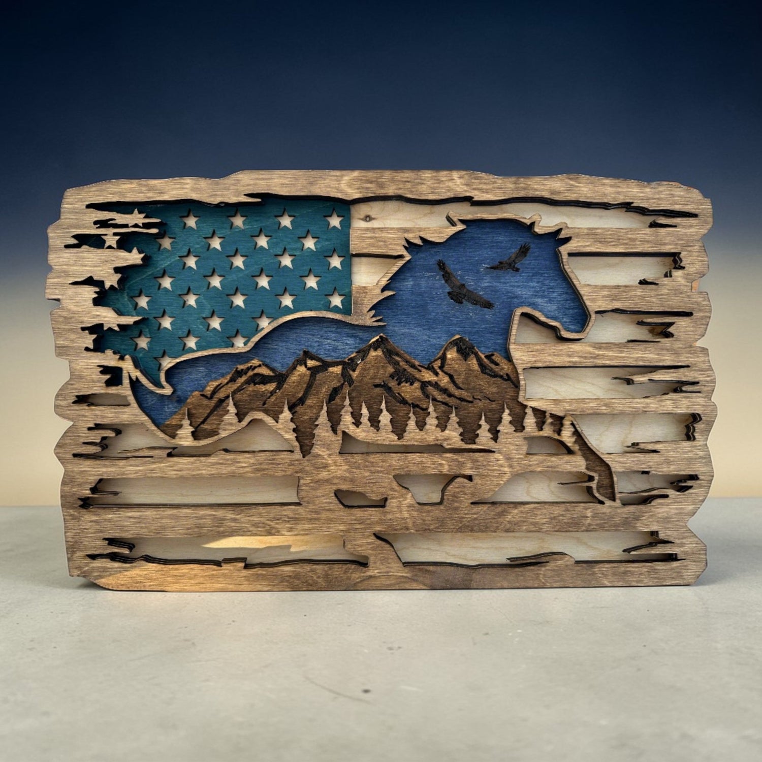 Patriotic Galloping Horse Wall Art - Nifty Decor & More