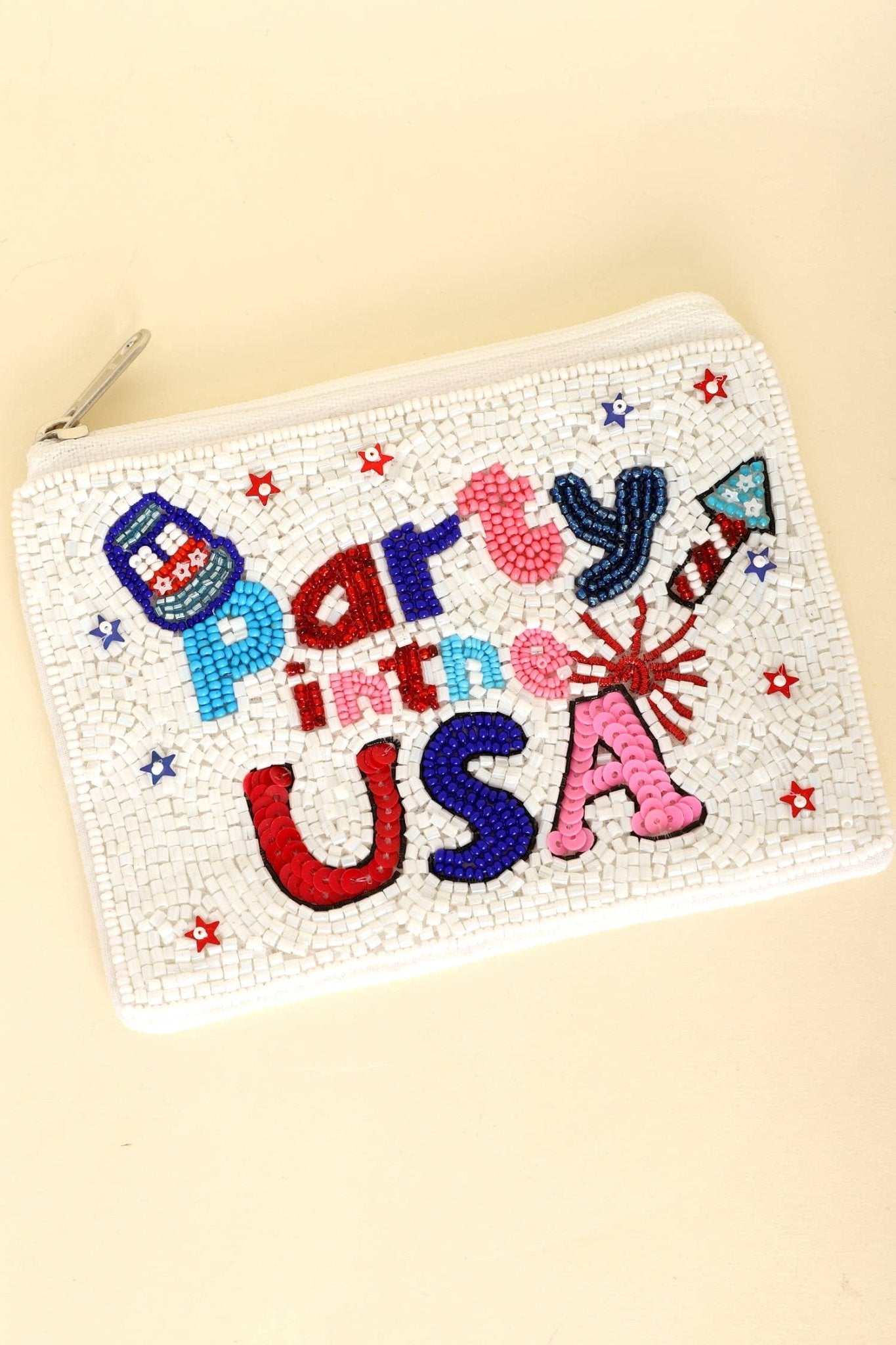 Patriotic Party in the USA Beaded Coin Bag - Nifty Decor & More