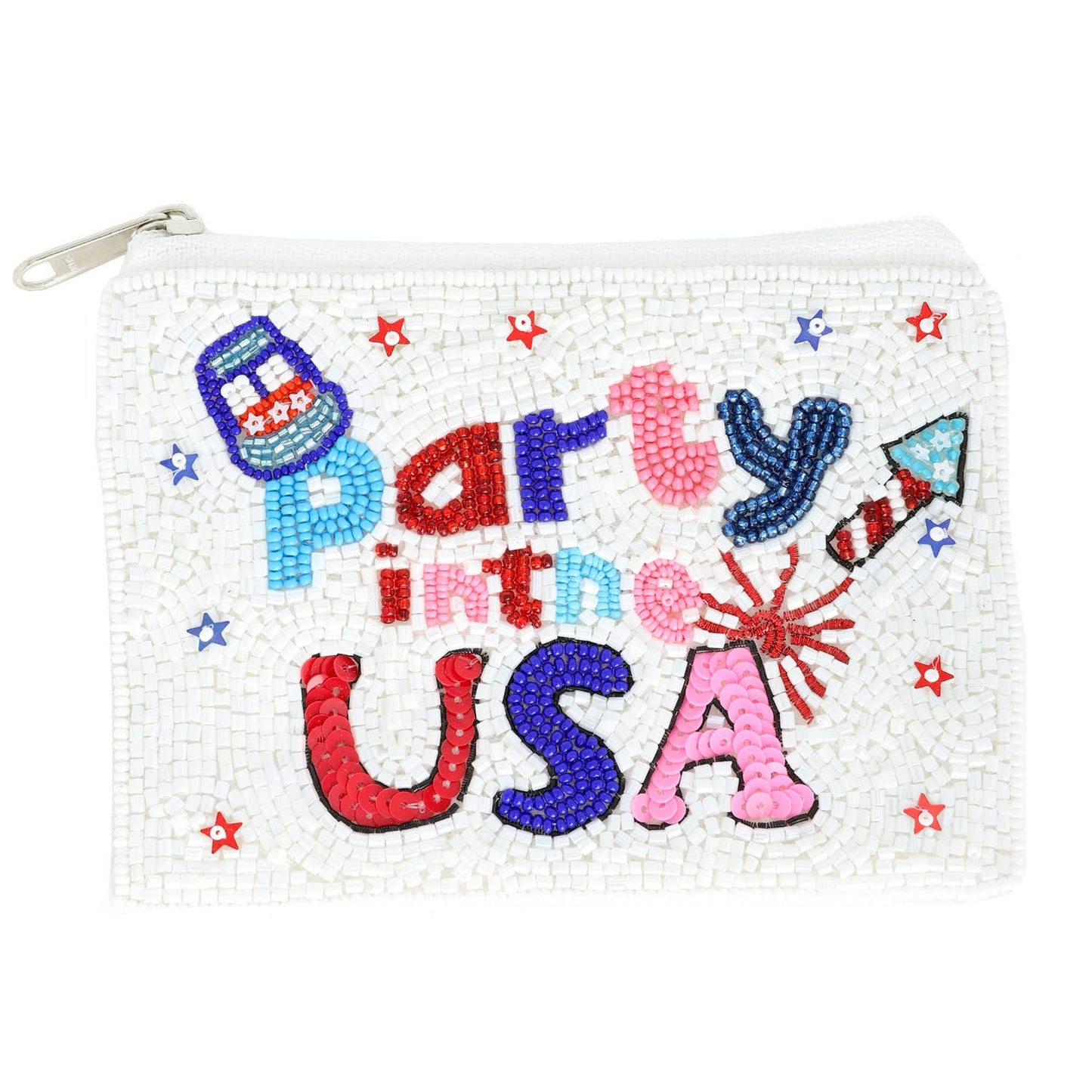 Patriotic Party in the USA Beaded Coin Bag - Nifty Decor & More